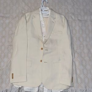 Tommy Bahama linen jacket, and shirt with matching cotton pants. Summer Wedding!